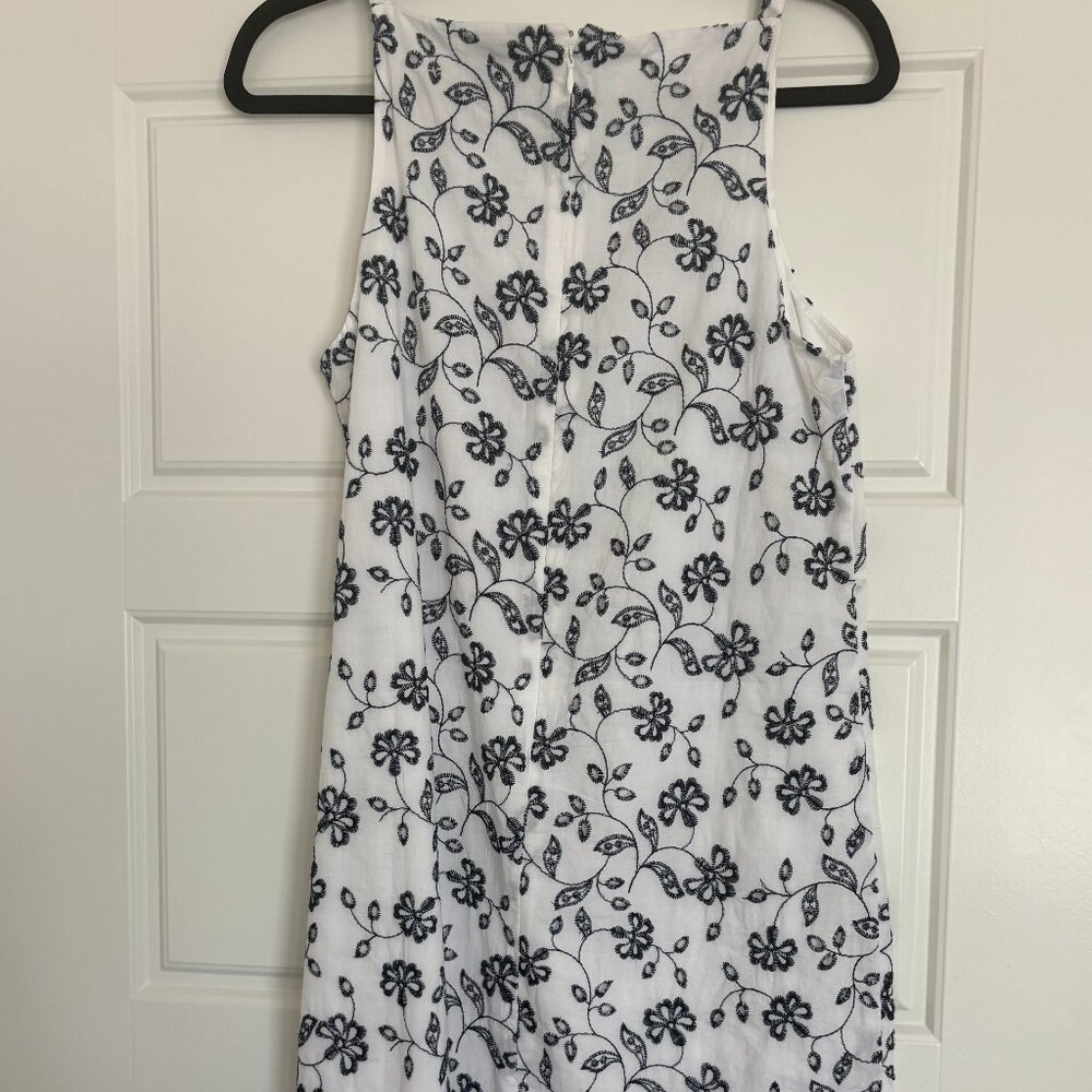 Ann Taylor Blue And White Spaghetti Strap Sheath Dress Size 2
